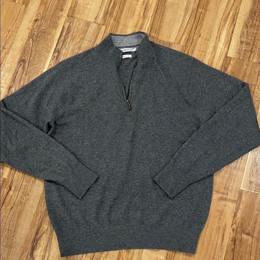 Peter Millar Charcoal Zip-Up Cashmere Sweater